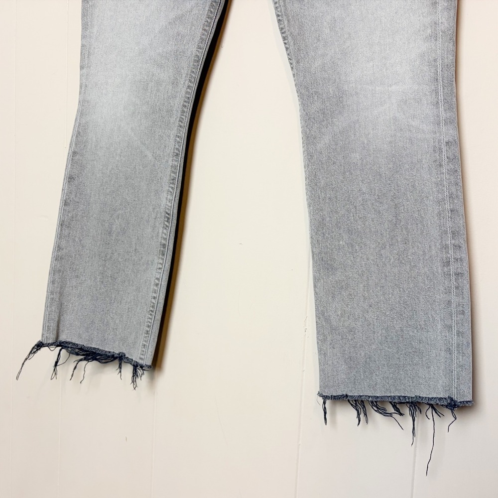 Citizens of Humanity Isola Straight Cropped Jeans 28 Faded Grey Raw Hem Frayed - Picture 5 of 10